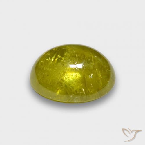 Sphène Jaune moyen naturelle ovale, 3.77 ct, Translucide