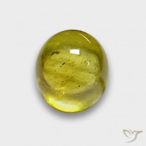 3.29ct Naturel Jaune citron Sphène, ovale, Translucide