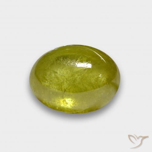 3.47ct Naturel Jaune ananas Sphène, ovale, Translucide