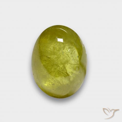 Sphène Jaune ananas naturelle ovale, 3.47 ct, Translucide
