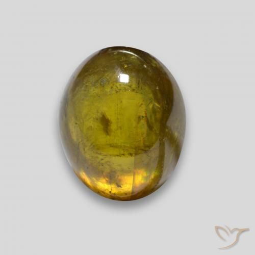 Sphène Doré noir naturelle ovale, 3.33 ct, Transparent