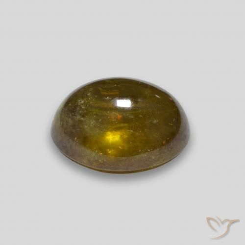 Sphène Doré noir naturelle ovale, 3.33 ct, Transparent