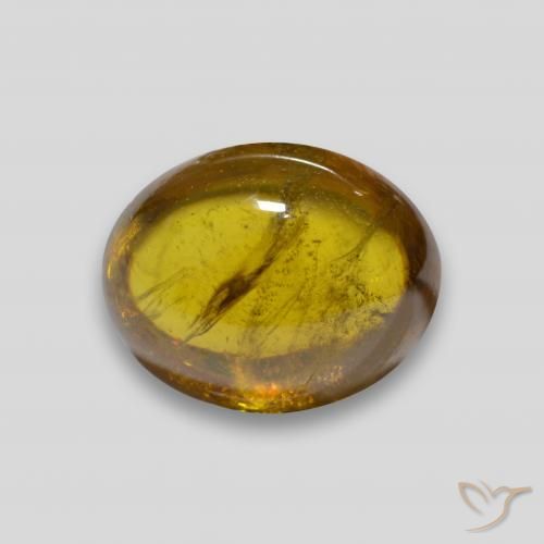 3.01ct Naturel Doré noir Sphène, ovale, Transparent
