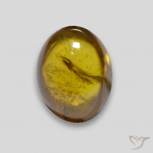 Sphène Doré noir naturelle ovale, 3.01 ct, Transparent