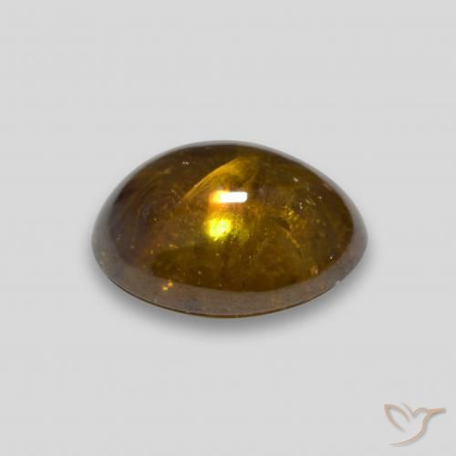 Sphène Doré noir naturelle ovale, 3.01 ct, Transparent