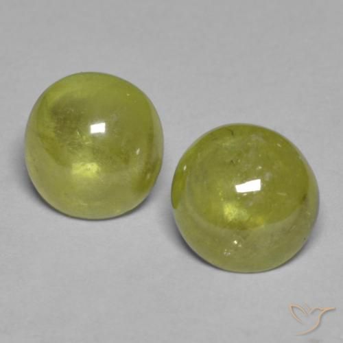 3.42ctw Naturel Jaune moyen Sphène, ovale, Transparent
