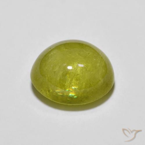 Sphène Vert clair naturelle ovale, 3.22 ct, Transparent