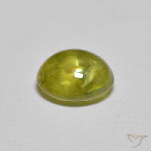 Sphène Medium Light Green naturelle ovale, 1.57 ct, Transparent
