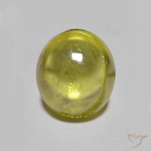 Sphène Vert chaud et terreux naturelle ovale, 2.52 ct, Transparent