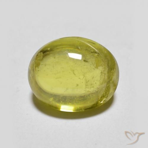 2.49ct Naturel Vert chaud et terreux Sphène, ovale, Transparent