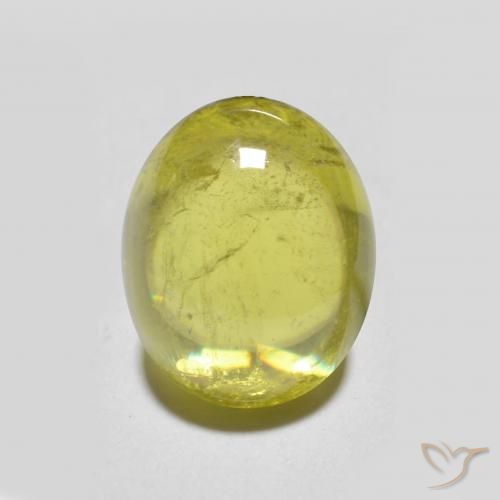 Sphène Vert chaud et terreux naturelle ovale, 2.49 ct, Transparent