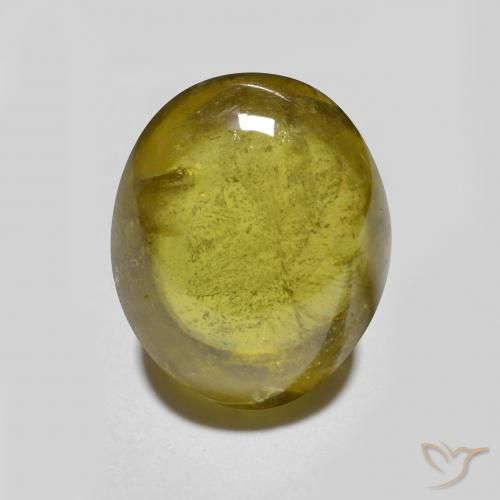 Sphène Brun doré profond naturelle ovale, 2.59 ct, Translucide