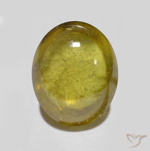 Sphène Doré terreux naturelle ovale, 2.90 ct, Translucide