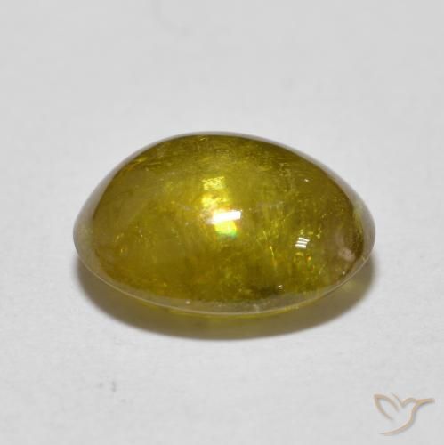 Sphène Doré terreux naturelle ovale, 2.90 ct, Translucide