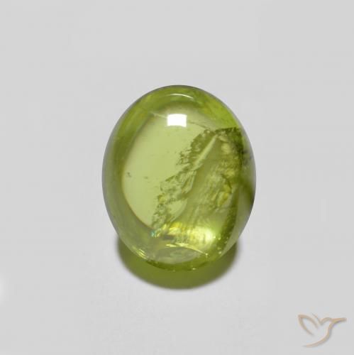 Sphène vert naturelle coupe ovale, 1,59 ct, translucide