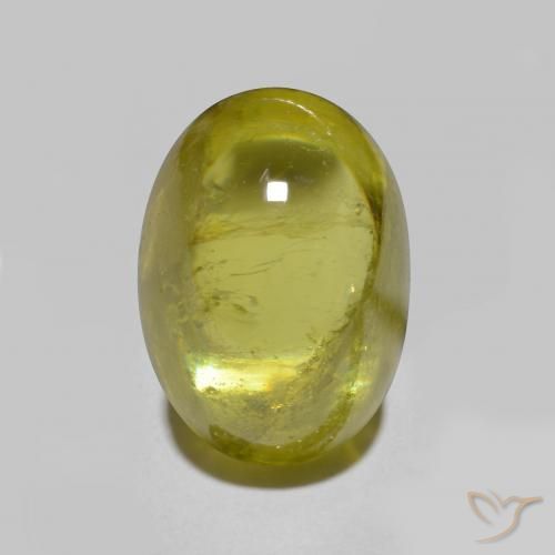 Sphène vert naturelle coupe ovale, 4,43 ct, translucide