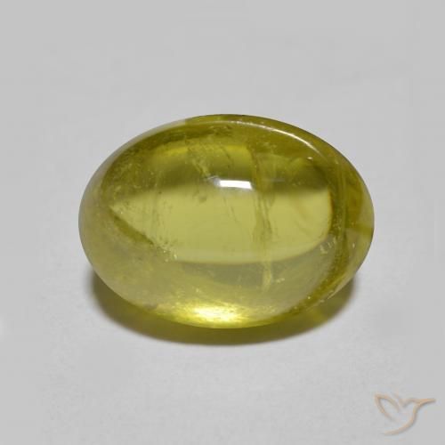 Sphène vert naturelle coupe ovale, 4,43 ct, translucide