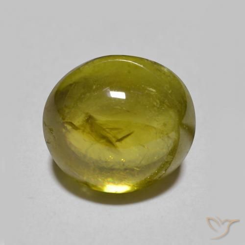 3.33ct Naturel Vert terreux Sphène, ovale, Translucide