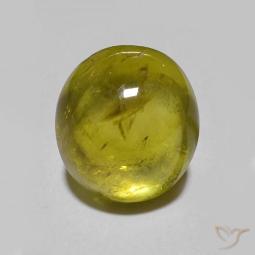 Sphène Vert terreux naturelle ovale, 3.33 ct, Translucide