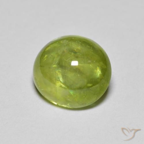 Sphène Olive verte naturelle ovale, 2.31 ct, Transparent