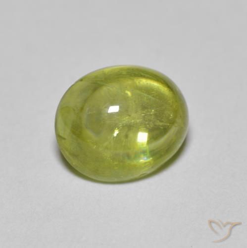 Sphène Medium Light Green naturelle ovale, 1.63 ct, Transparent