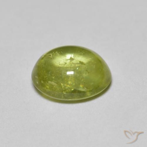 Sphène Medium Light Green naturelle ovale, 1.63 ct, Transparent