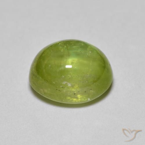 Sphène Olive verte naturelle ovale, 2.51 ct, Transparent
