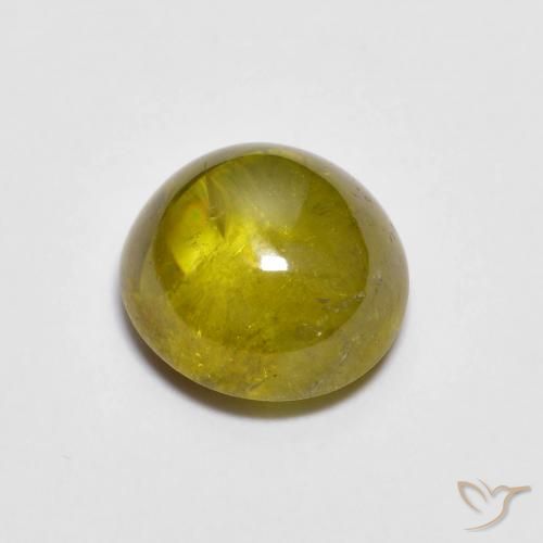Sphène Brun doré vert naturelle ovale, 1.71 ct, Translucide