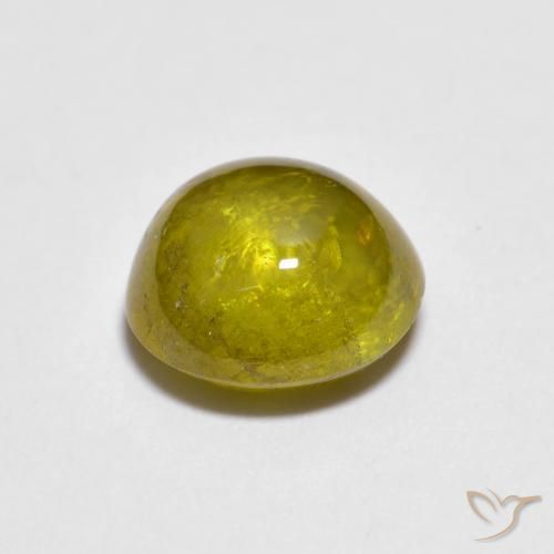 Sphène Brun doré vert naturelle ovale, 1.71 ct, Translucide