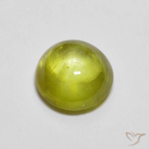 1.33ct Naturel Vert forêt chaud Sphène, ovale, Transparent