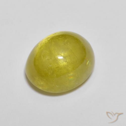 Sphène Bourdon jaune naturelle ovale, 2.78 ct, Transparent