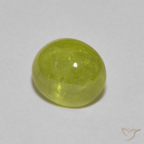 Sphène Jaune citron naturelle ovale, 2.49 ct, Transparent