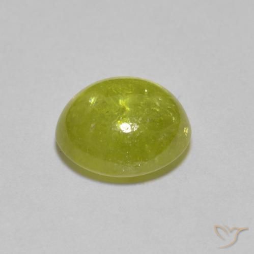 Sphène Jaune citron naturelle ovale, 2.49 ct, Transparent