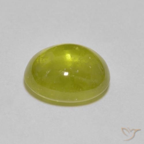 Sphène Jaune citron naturelle ovale, 3.23 ct, Transparent