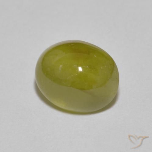 Sphène Vert jaunâtre naturelle ovale, 2.89 ct, Translucide
