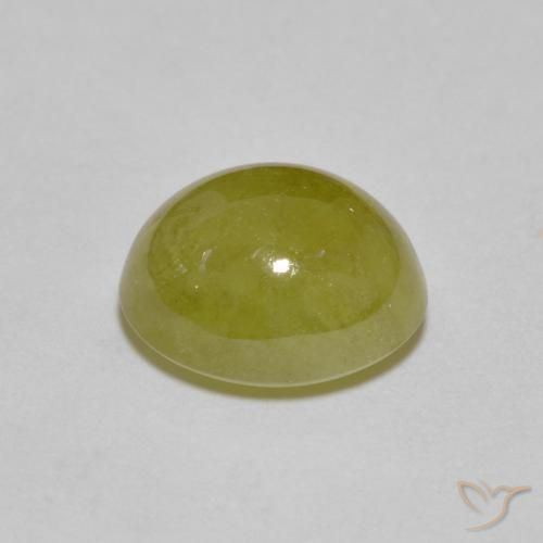 Sphène Vert jaunâtre naturelle ovale, 2.89 ct, Translucide