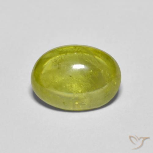 2.06ct Naturel Vert chaud et terreux Sphène, ovale, Transparent