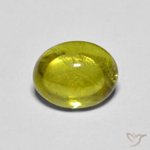 1.63ct Naturel Vert jaunâtre Sphène, ovale, Transparent