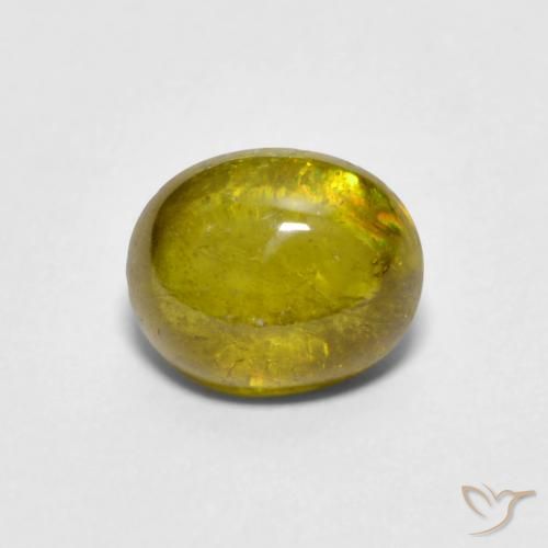 1.13ct Naturel Jaune foncé Sphène, ovale, Transparent