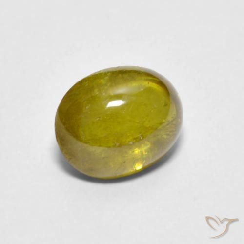 Sphène Jaune foncé naturelle ovale, 1.13 ct, Transparent