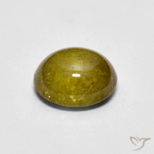 Sphène Jaune foncé naturelle ovale, 1.13 ct, Transparent