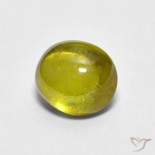 Sphène Vert chaud naturelle ovale, 1.57 ct, Transparent