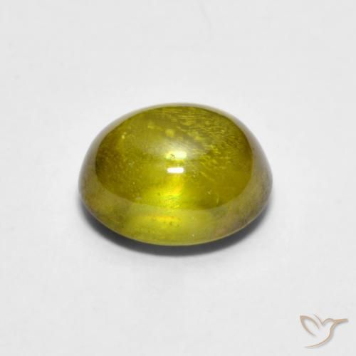 Sphène Vert chaud naturelle ovale, 1.57 ct, Transparent