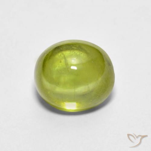Sphène Olive verte naturelle ovale, 2.14 ct, Transparent