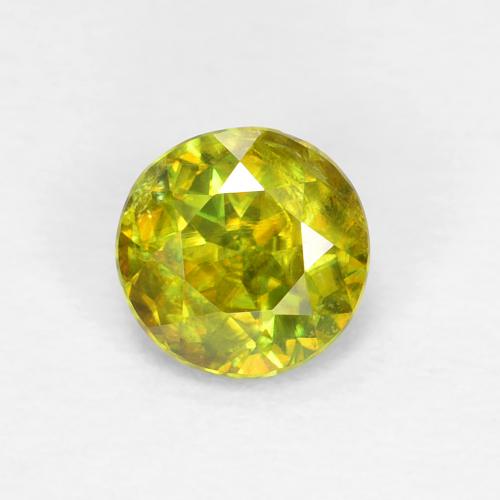 Sphène Vert moyen naturelle Coupe roude, 0.39 ct, VS
