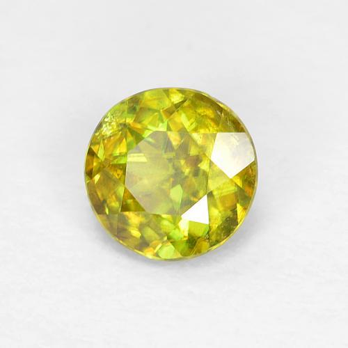 Sphène Vert moyen naturelle Coupe roude, 0.39 ct, VS