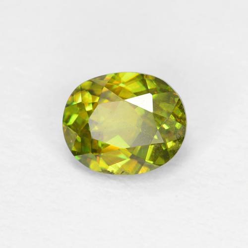 Sphène vert naturelle coupe ovale, 0,46 ct, VS
