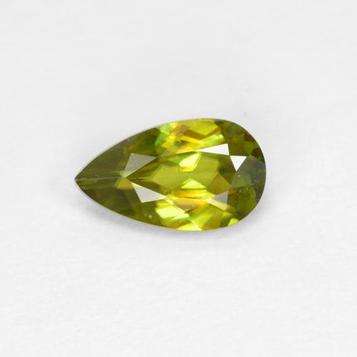 Sphène vert naturelle en forme de poire, 0,39 ct, VS