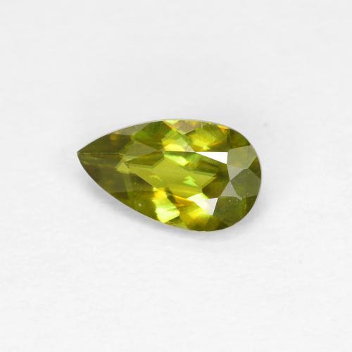 Sphène vert naturelle en forme de poire, 0,39 ct, VS