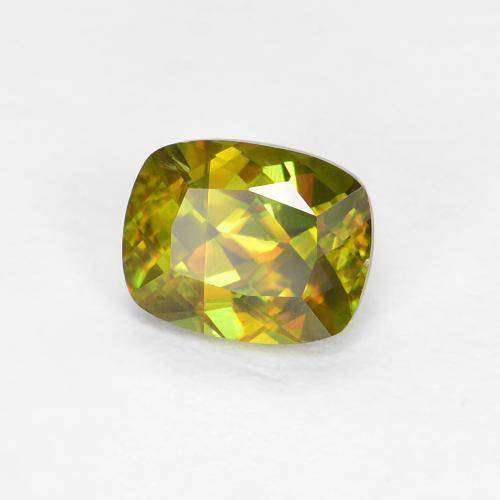 Sphène vert naturelle coupe coussin, 0,45 ct, VS
